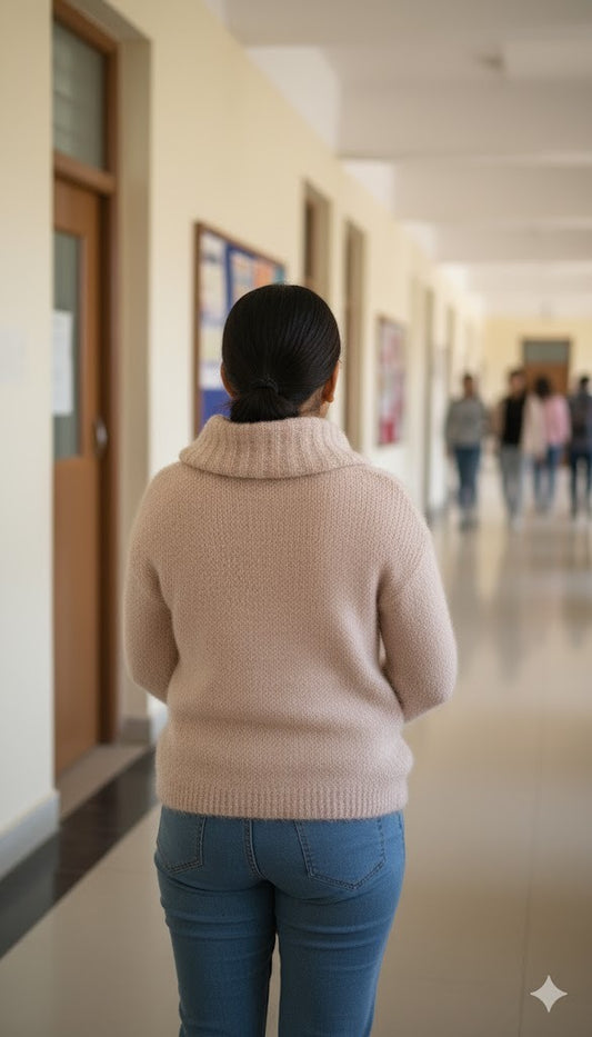 Luxury Teddy Texture High-Neck Sweater - Warm & Stylish